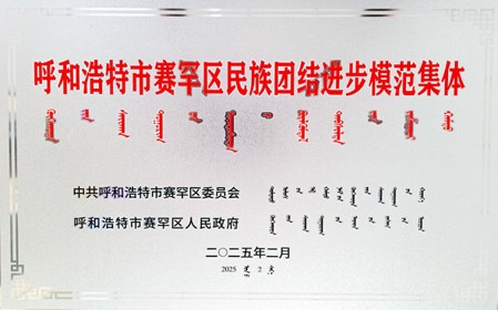 標題：呼和浩特分院榮獲呼和浩特市賽罕區民族團結進(jìn)步模范集體稱(chēng)號
瀏覽次數：1098
發(fā)表時(shí)間：2025-04-11